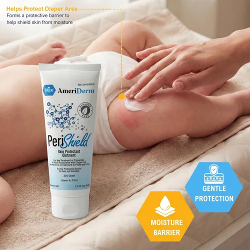Vista 3 de MED PRIDE Skin Protectant 3.5.oz Ungüento para la erupción del pañal, crema de óxido de zinc para bebés con vitamina A, D y E, sin parabenos, crema