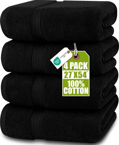 Vista 25 de Toallas de baño de algodón de lujo de 700 GSM (4 unidades, 27 x 54 pulgadas) por Utopia, Beige