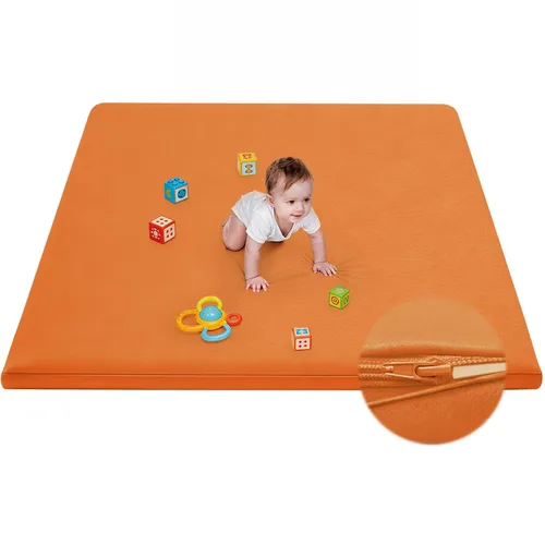 Vista 15 de Alfombra de juego impermeable para bebé para el suelo de 1.3" de grosor, espuma viscoelástica, cojín de 47*47, corralito, alfombra de juego