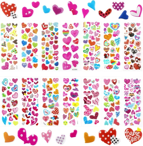 Vista 16 de UPINS 200 hojas de calcomanías pequeñas hinchadas de animales 3D a granel para niños pequeños, libros de calcomanías de espuma para niños