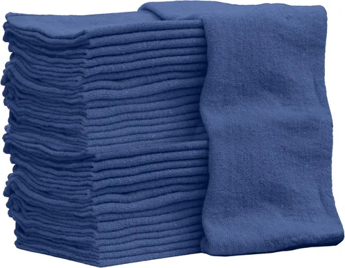 Vista 10 de Nabob Wipers Shop Towels Paquete de 50 trapos de algodón de 14 x 14 pulgadas, grado comercial (paquete de 50, rojo)