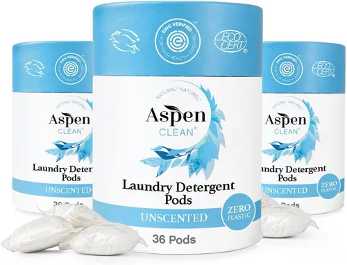 Vista 10 de Aspen Clean Cápsulas de detergente para ropa con lavanda, nuevo y mejorado empaque, cero plástico, EWG Verified™, detergente natural hipoalergénico