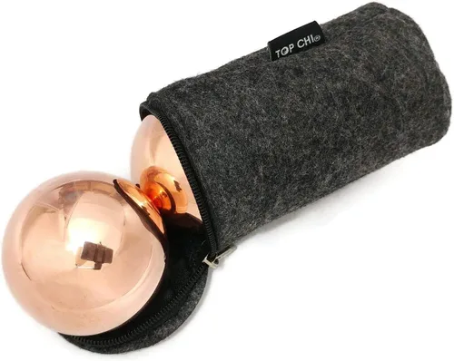 Vista 3 de Top Chi Bolas Baoding de cobre sólido con bolsa de transporte para terapia de manos, ejercicio y alivio del estrés (grande de 2 pulgadas)
