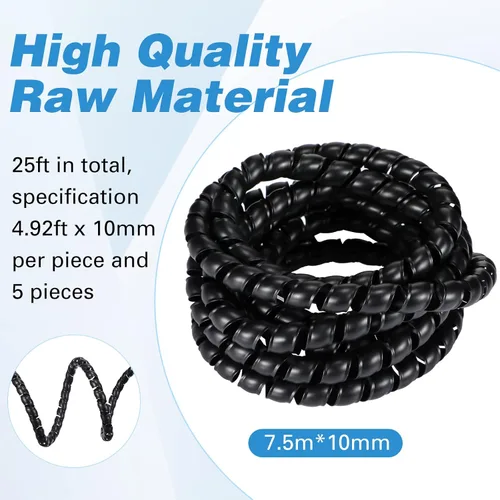 Vista 2 de Flutesan Protector de cable para perros y gatos, 24.6 pies de 0.394 in en espiral, cable para mascotas, no masticar a prueba de gatos, 5