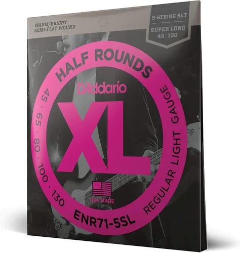 Vista 9 de D'Addario XL medias rondas cuerdas para bajo - ENR72 - escala larga - calibre mediano, 50-105