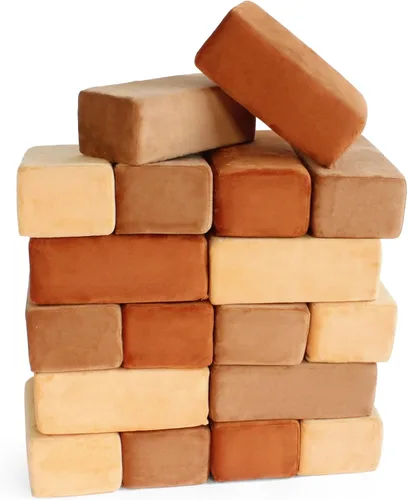 Vista 11 de El bloque de construcción original de felpa premium para niños - Bloques de espuma seguros certificados en fundas de tela lujosamente suave