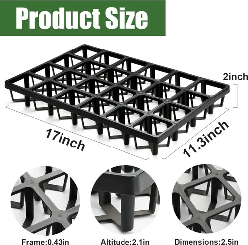 Vista 3 de RooTrimmer Bandejas para Macetas de Vivero de 24 Celdas (17"x11"x2") con Bandejas Planas de Plástico para Semillas, Bandeja Portátil Duradera