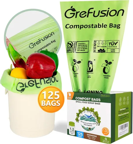 Vista 9 de Bolsas compostables, bolsas de basura de más de 13 galones de alto, bolsas de basura compostables para césped y hojas para patio, compatible