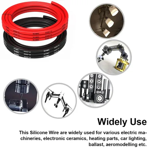 Vista 5 de TUOFENG Cable de silicona 8 AWG – [5 pies negro y 5 pies rojo] Cable eléctrico de silicona de calibre 8 construido para mayor durabilidad