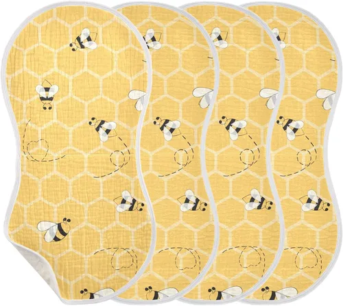 Vista 16 de Lindos paños de muselina de panal de abeja para bebé, 1 paquete de 100% algodón, baberos para niño y niña