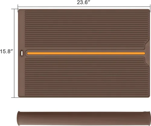 Vista 9 de iWord Tapete de secado de platos, tapetes de silicona para encimera de cocina con diseño de orificio de drenaje, tapete ecológico para secar platos