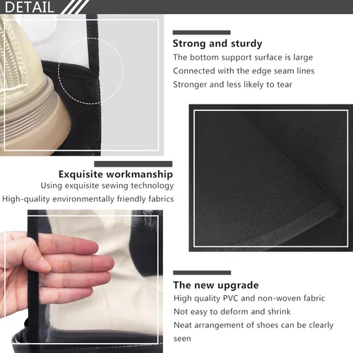 Vista 6 de Almacenamiento de botas, para botas altas, organizador de botas, con 12 soportes moldeadores de botas, organizador de botas para botas altas