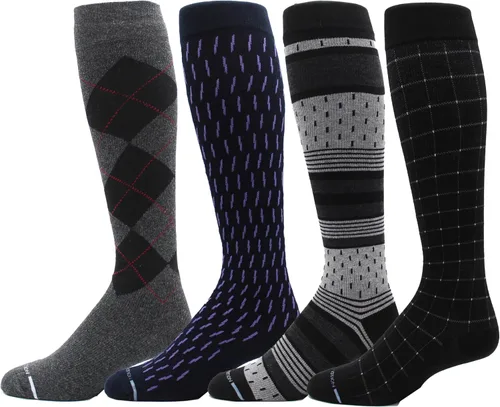 Vista 13 de Dr. Motion 4 pares de calcetines de compresión para hombre, terapéuticos, graduados, de compresión, ideales para todos los días