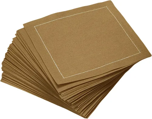 Vista 22 de Servilletas de cóctel de algodón blanco, 100% algodón, paquete de 50 unidades, 4.5 x 4.5 pulgadas, calidad de hotel, suaves y absorbentes, ideales