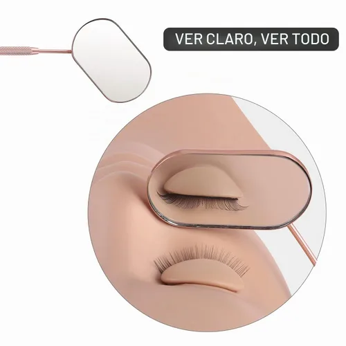 Vista 4 de Espejo para pestañas Pretty memory, espejo grande para pestañas de 2.2 pulgadas para extensiones de pestañas, suministros para extensiones