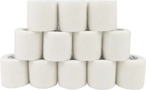 Vista 30 de Vendaje cohesivo autoadherente de 2 x 5 yardas, vendajes de primeros auxilios elásticos deportivos atléticos, cinta veterinaria para esguince