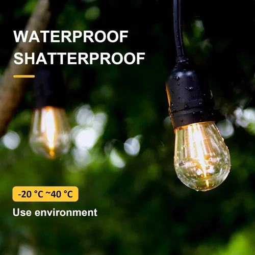 Vista 7 de Visther Reemplazo de bombillas solares de bajo voltaje DC 3V, bombillas LED S14 E26 impermeables, 1 W, 100 lúmenes, 2700 K, paquete de 15, blanco