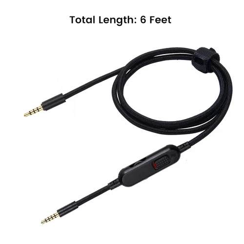 Vista 6 de Cable G Pro X, cable de repuesto desmontable para auriculares para juegos Logitech G Pro G433 G233, cable trenzado de nailon de 0.138in