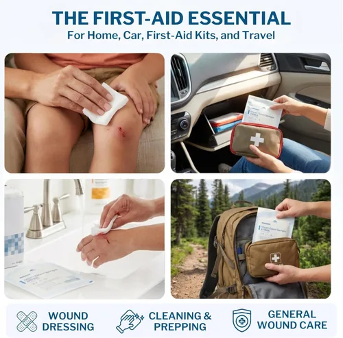 Vista 6 de McKesson Esponjas de gasa tejidas, estériles, 12 capas, 100% algodón, 4 x 4 pulgadas, 2 por paquete, 25 paquetes, 50 en total