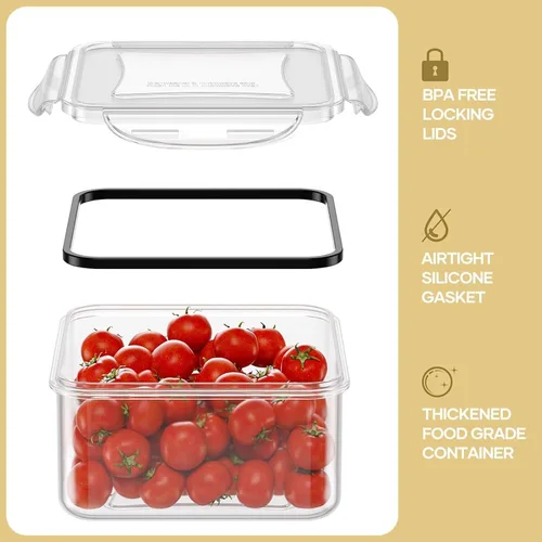 Vista 5 de AISOON 40 recipientes grandes de almacenamiento de alimentos de 85 onzas con tapas (20 recipientes y 20 tapas), apilables, herméticos, a prueba