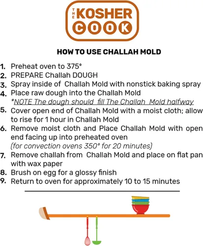 Vista 3 de The Kosher Cook Molde de jalá trenzado de silicona, grande, bandeja ovalada trenzada para jalá, molde para hornear pan, no requiere