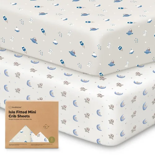 Vista 42 de Sábanas ajustadas para Pack and Play - Paquete de 2 sábanas mini para cuna para Pack N Play, colchón 38x26, ropa de cama suave y acogedora