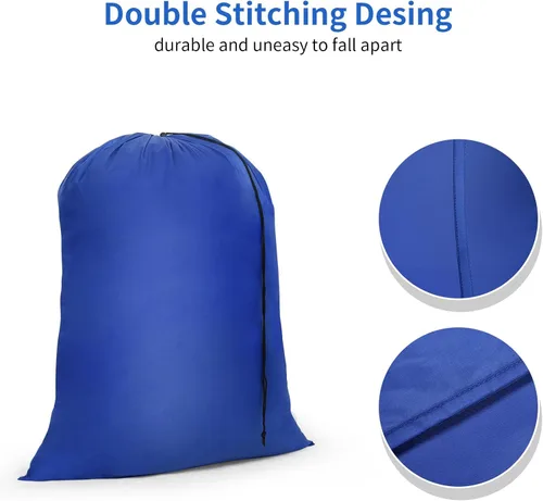 Vista 4 de OTraki 2 bolsas de lavandería de 24 x 32 pulgadas con cordón de viaje, bolsas de lavandería resistentes para ropa sucia, bolsa de forro lavable a