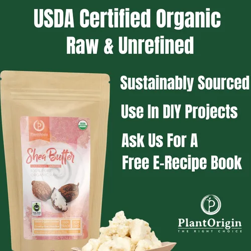 Vista 5 de Manteca de karité de 1 libra Orgánica cruda certificada por USDA Africana sin refinar Ideal para cabello, piel y tus proyectos de bricolaje