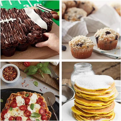 Vista 4 de Dispensador de masa para panqueques con embudo, 33.8 fl oz, acero inoxidable, para hornear cupcakes, magdalenas, crepes, waffles