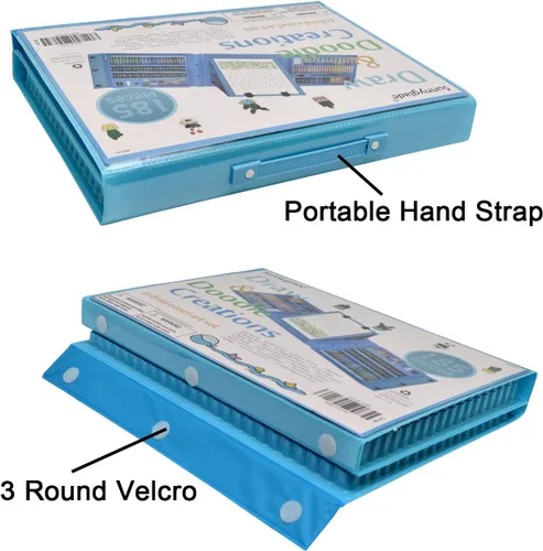 Vista 5 de Sunnyglade Juego de Arte de Caballete Tríptico de Doble Cara de 185 Piezas, Caja de Arte de Dibujo con Pasteles al Óleo, Crayones, Lápices