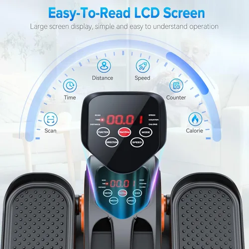 Vista 9 de Under Desk Elliptical Machine, Electric Elliptical Leg Exerciser for Seniors Fully Assembled, Quiet & Portable Electric Seated Pedal Exerciser with