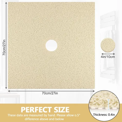 Vista 3 de Alfombrilla de Ducha Cuadrada Antideslizante: 27 x 27 Pulgadas Alfombrillas de Ducha de Lufa Extra Grandes para Interior de Ducha - Alfombrilla