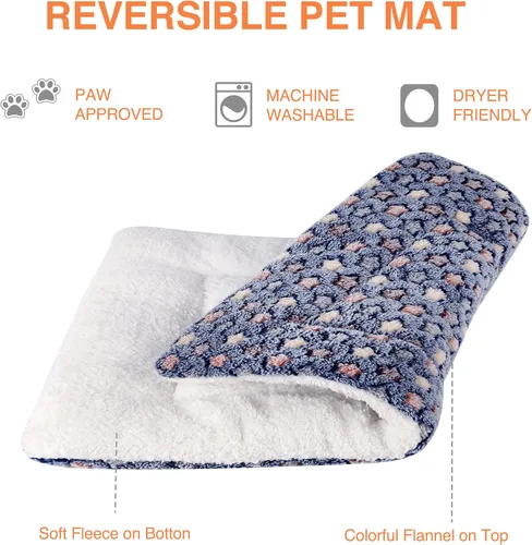 Vista 2 de Mora Pets Cama para perros ultra suave con bonito estampado de estrellas, lavable para perros grandes, medianos y pequeños, reversible, forro polar