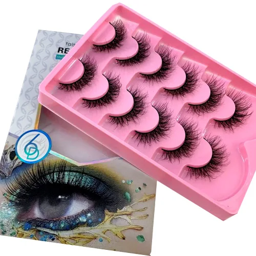 Vista 29 de HBZGTLAD Paquete de 6 pares de pestañas postizas esponjosas naturales de imitación de visón 3D (SY-07)