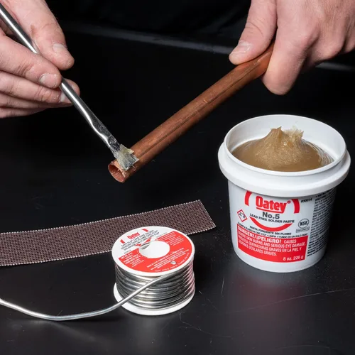 Vista 4 de Kit de soldadura de fontanería Oatay, soldadura de 1/4 lb y fundente de 1.7 oz