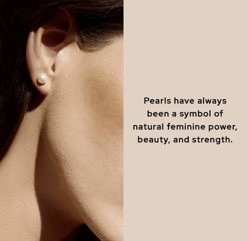 Vista 7 de THE PEARL SOURCE Aretes redondos de perlas reales de agua dulce blancas para mujer, aretes de oro de 14 quilates Aretes hipoalergénicos con perlas