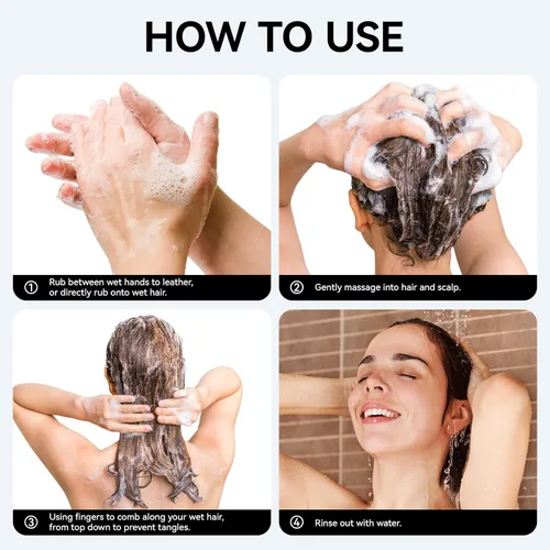 Vista 7 de Barra de champú para oscurecer el cabello, champú ennegrecedor Shouwu para cabello gris, orgánico natural