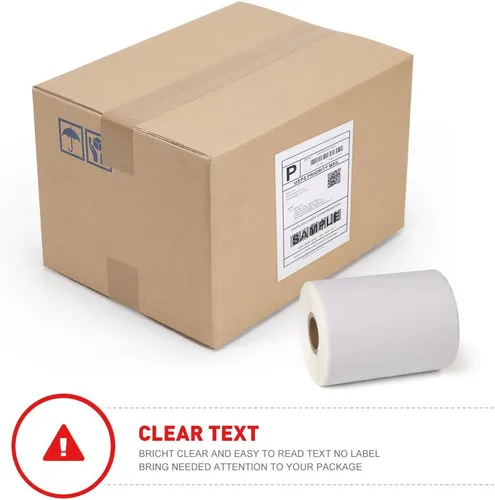 Vista 5 de [2 rollos, 440 etiquetas] Etiquetas térmicas de envío de 4 x 6 pulgadas, rollo de etiquetas térmicas de 4 x 6 pulgadas, compatible con Dymo 4XL