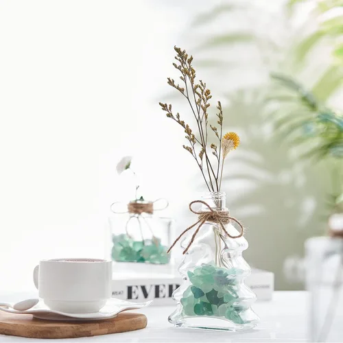 Vista 4 de Juego de 10 jarrones de cristal, mini jarrones de flores, pequeños jarrones para centros de mesa, jarrón vintage transparente a granel