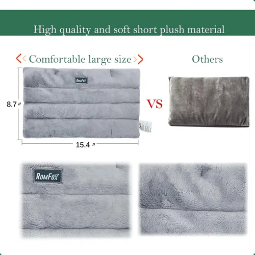 Vista 2 de Romfox Almohadilla térmica para microondas para aliviar el dolor, calor húmedo para calambres menstruales, músculos, articulaciones, espalda, cuello