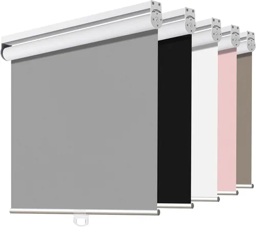 Vista 10 de Joydeco Persianas enrollables opacas sin cordón para oscurecer la habitación, persianas enrolladas con sistema de resorte, protección UV, persianas