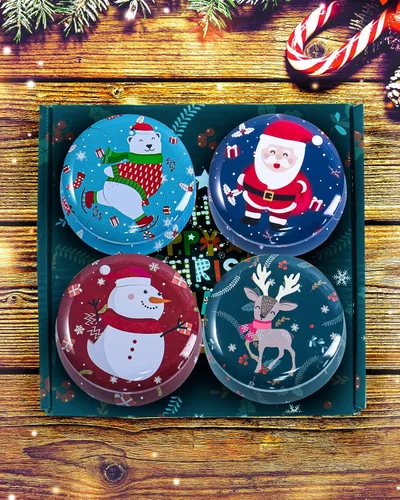 Vista 2 de Velas perfumadas de regalo de Navidad para mujeres: paquete de 4 velas de aromaterapia para el hogar, vela perfumada de 4.4 onzas, cera de soja