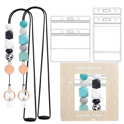 Vista 12 de Cordones retráctiles para tarjetas de identificación y llaves, bonito cordón para profesores con soportes para tarjetas y carretes, cordón de AB