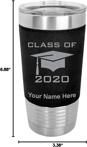 Vista 11 de LaserGram Vaso aislado al vacío de 20 onzas, con grabado personalizado incluido (piel sintética, estilo béisbol)