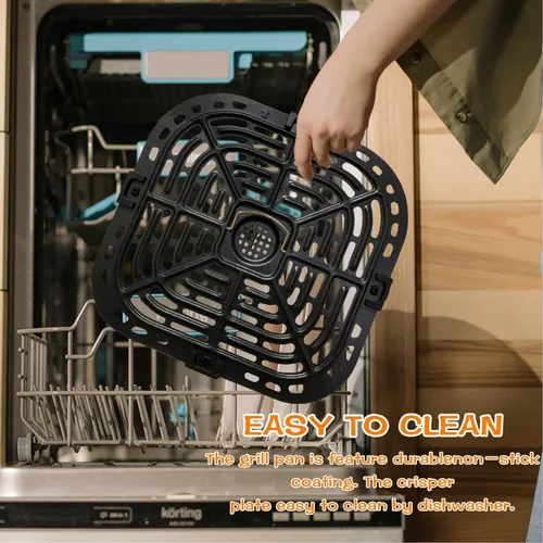 Vista 3 de Zerodis Sartén de repuesto para freidora de aire, placa de parrilla para freidora de aire, bandeja de placa de cocina, accesorios para freidora