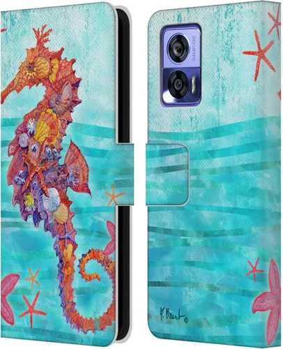 Vista 9 de Head Case Designs Officially Licensed Paul Brent Agate Mermaid Coastal Leather Book Wallet Case Cover Compatible with Motorola Edge 30 Neo 5G