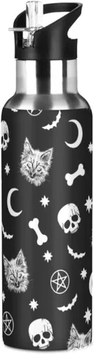 Vista 22 de Mexican Axolotl Sport - Botella de agua deportiva con tapa de pajilla, doble pared aislada al vacío, botella de agua de acero inoxidable de 20 onzas