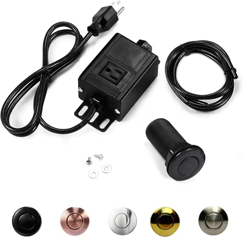 Vista 7 de Eliminación de interruptor de aire de eliminación de basura de salida única inalámbrica de 2.5 pulgadas de largo (negro) Botón de aire