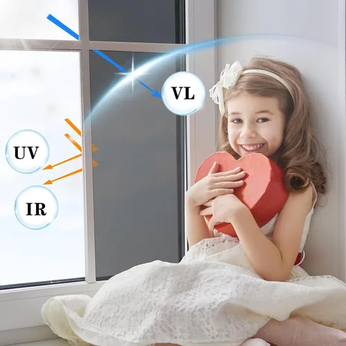 Vista 4 de ConCus-T Película de privacidad unidireccional para ventana con 4 herramientas gratuitas, control de calor y bloqueo UV, tinte de ventana