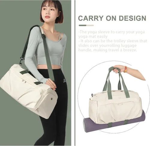 Vista 5 de Bolsa de viaje para gimnasio, bolsa de hombro para mujer, bolsa de hombro para fin de semana